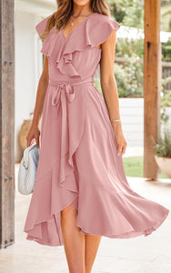 Women's Wrap Midi Dress