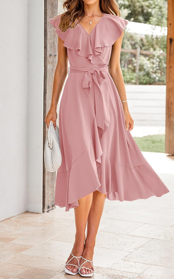 Women's Wrap Midi Dress